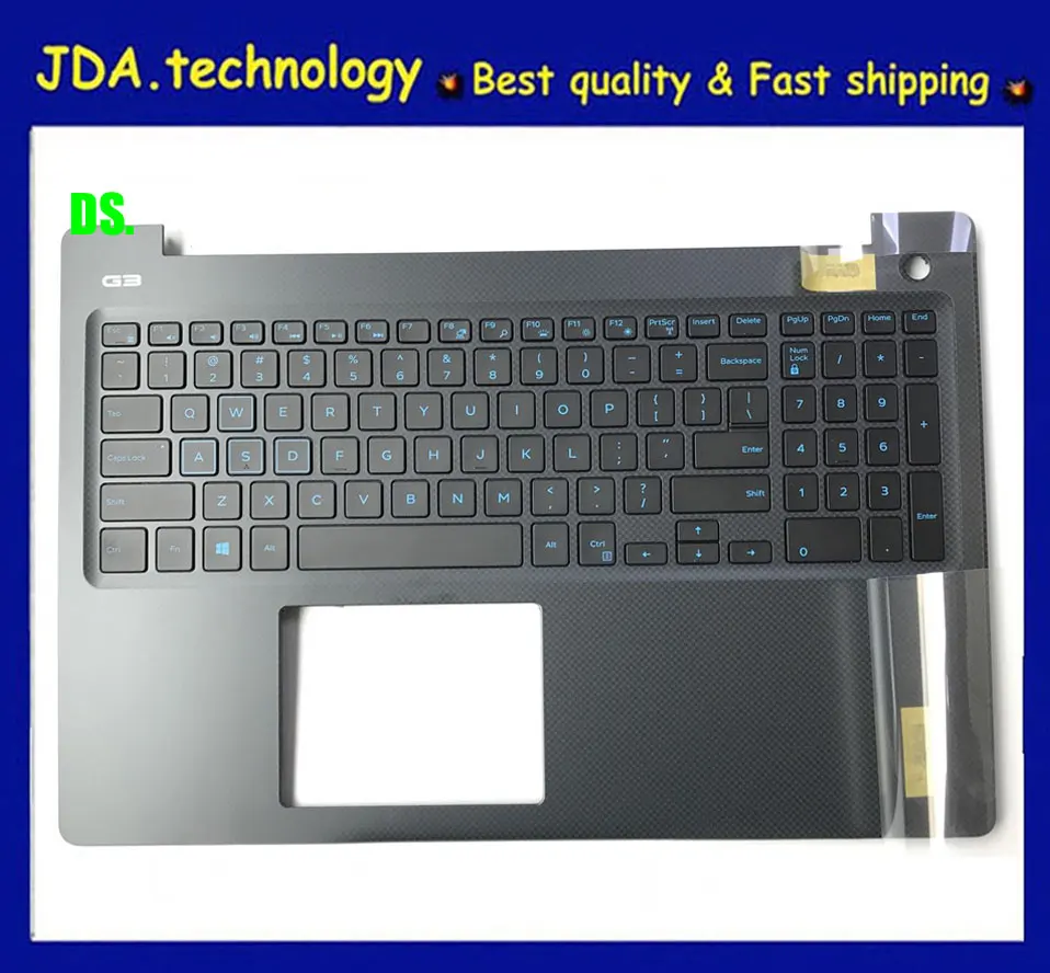 New item Wellendorff / чехол для Упор рук для Dell G3 3579 15PD 15GD Упор для рук для клавиатуры США верхняя крышка, синее слово - Цвет: New item