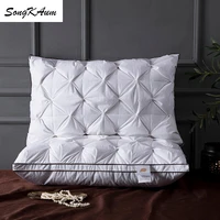 SongKAum 95 % White Goose Down/Feathe Pillow Three-dimensional Twist Pillows With Cotton Cover Adult Orthopedic Neck 1