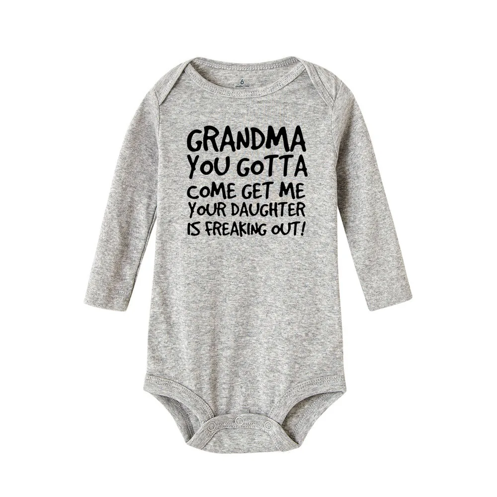 RF27-LRPGY- Модные комбинезоны для маленьких мальчиков с надписью «Grandma You GOT go Get Me» и надписью «Ваша дочь»; хлопковый комбинезон; осенняя одежда - Цвет: RF27-LRPGY-