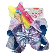7 ''Jojo Siwa большие мягкие кожаные банты для волос для девочек модные печатные заколки для волос вечерние Детские аксессуары для волос