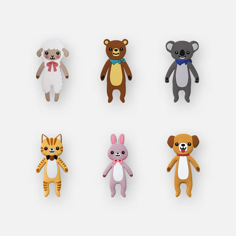 

Cute Cartoon Animal Hook Foldable Curved Refrigerator Sticker Wall Hooks Reusable Seamless Hanging Hook For Kitchen Bathroom