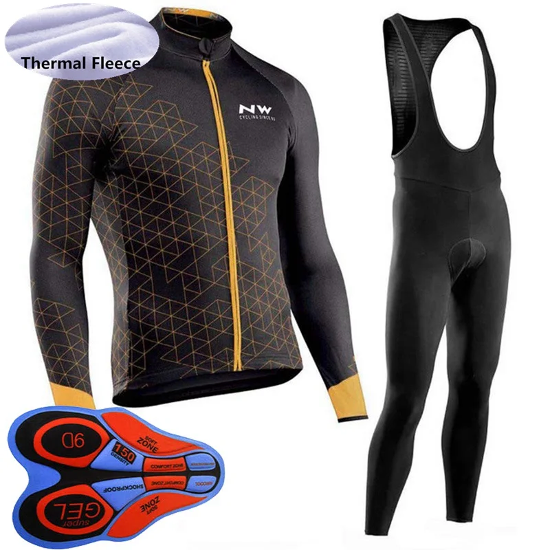 Ropa ciclismo зимняя велосипедная одежда с длинными рукавами теплая флисовая велосипедная форма для мужчин профессиональная команда теплые велосипедные Джерси комбинезон Y092408