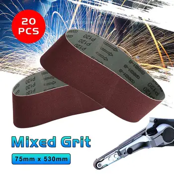 

20 Pieces 75*533mm Sanding Belts 533 * 75mm Sanding Paper for Belt Sanding Screen With Grit #40 #80 #100 #120 For Belt Sander