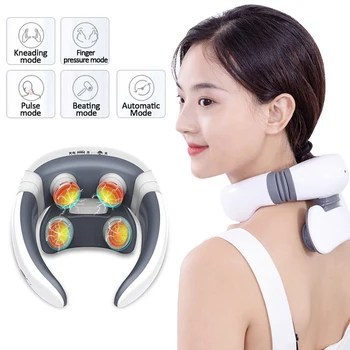

Smart 4D Electric Neck Massager Magnetic Pulse Heated Far Infrared Heating Pain Relief Cervical Massage with Remote Control