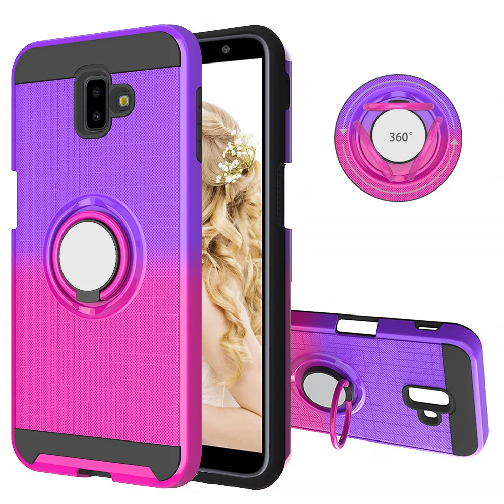Роскошный бронированный чехол для samsung Galaxy J6 Plus чехол J6 Premium J6+ Автомобильный Магнитный чехол s чехол с держателем-кольцом для пальца J4 Plus Coque