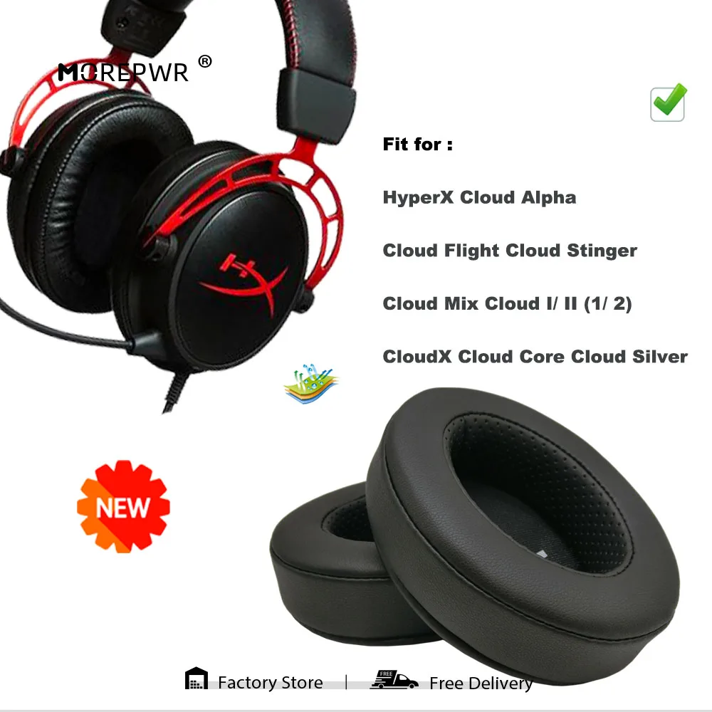 Nuovi Cuscinetti Auricolari Di Ricambio Per Hyperx Cloud Alpha Cloud Flight Stinger Mix Cloud I/ Ii (1/2) Cloudx Cloud Core Silver