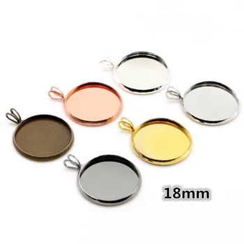 

18mm 10pcs Brass Material 6 Colors Plated V hanging Style Cameo Setting Base Cabochon Setting Connector High Quality