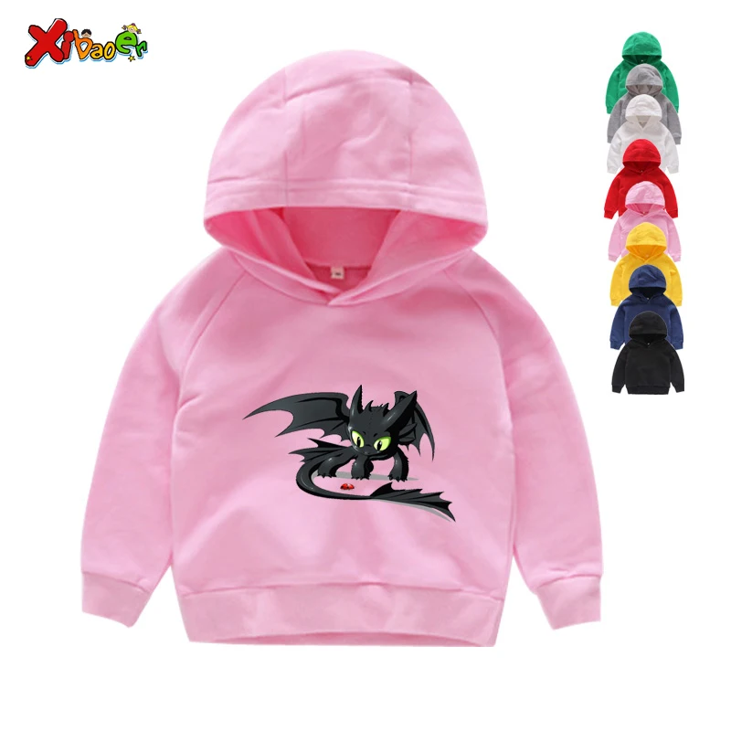 

2019 Boys How To Train Your Dragon Toothless Cartoon Hoodies Sweatshirts Kids Hoodies Toothless Boys and Girls White Sweatshirts
