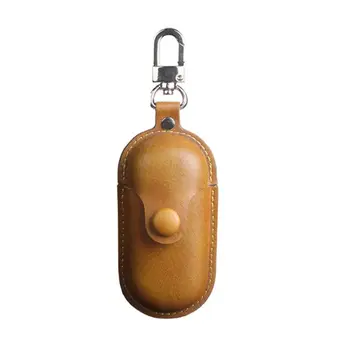 

For Galaxy Earbuds+ 2020 Genuine Leather Case for Samsung Galaxy Buds Case Keychain Protecive Cover Charging Soft Ecouteur Coque