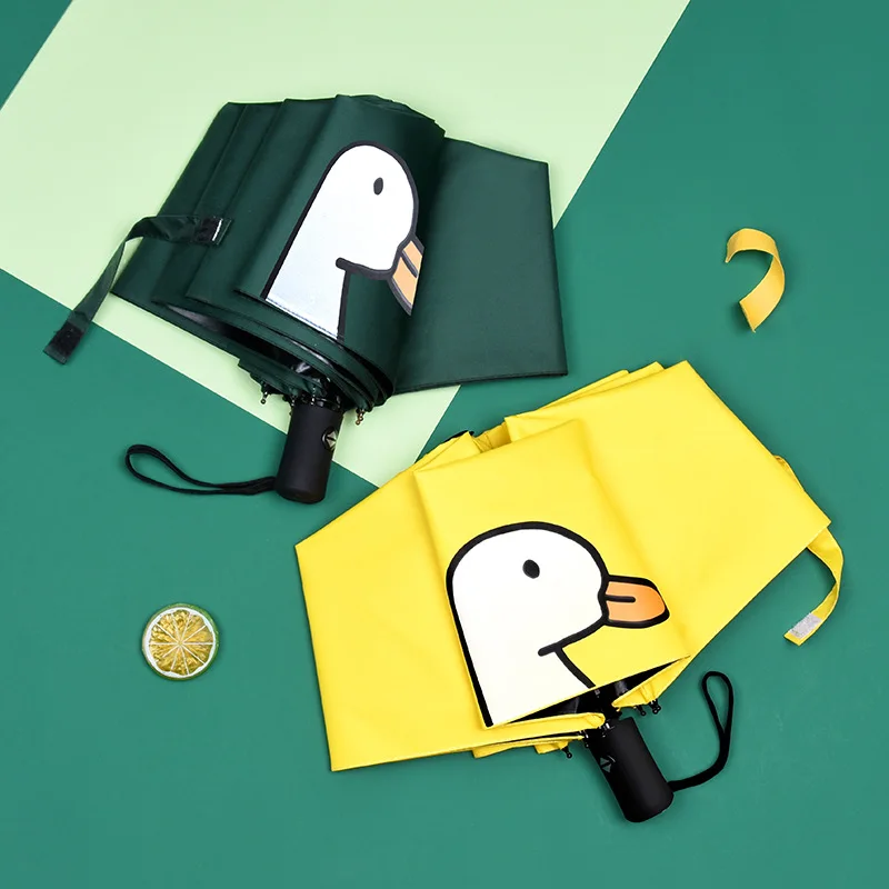 

Keconutbear brand Hot Sale New Fully Automatic Anti-UV For Children Gift Fashion Windproof Sun Rain Kids Cartoon Duck Umbrellas
