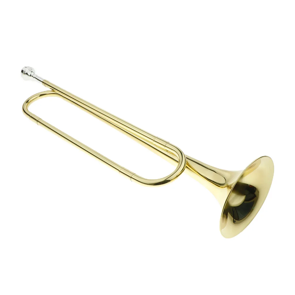 

Golden Bugle Trumpet W/ 7C Mouthpiece For Students School Perform Accessory