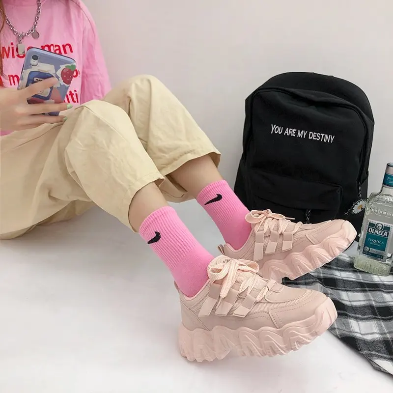 

Thick bottom increased casual sports shoes 2020 summer new fashion daddy shoes female wild breathable mesh shoes X157