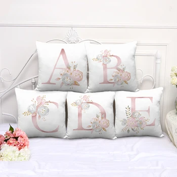 

New 26 Letters Pillow Cases Cushion Cover for Sofa Polyester Pillowcover 45cm*45cm Pillow Cover Home Decoration Accessories