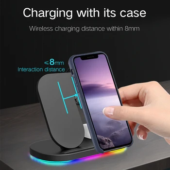 

3 In 1 15W Fast Portable Travel Stand Type C Multiple Protection Wireless Charger Gift Home Office Magnetic For IPhone 11 Pro XR