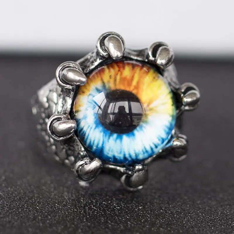 

Personality Silver Plated Dragon Eye Ring Gothic Punk Open Finger Snake Ring for Motorcycle Party Biker Men Women Jewelry Gifts