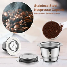 Stainless Steel Refillable Nespresso Capsule Reusable Coffee Basket Capsule for Nespresso Machine+1 Metal Nespresso Tamper