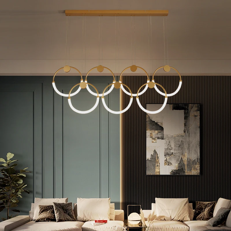 

360 Degree Illumination LED pendant light Acrylic Ring Circle Ceiling Chandeliers for Dinning Living Room Kitchen