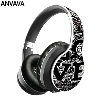 

ANVAVA Bluetooth 5.0 Headphone Graffiti Stereo Bass Sound Sports Headest Noise Reduction HIFI Headphones