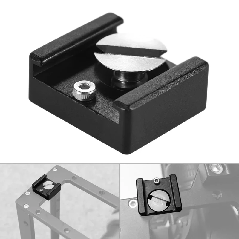 

Cold Shoe Mount Adapter Base Bracket with 1/4 inch Mounting Screw for DSLR Camera Cage Flash LED Light Microphone