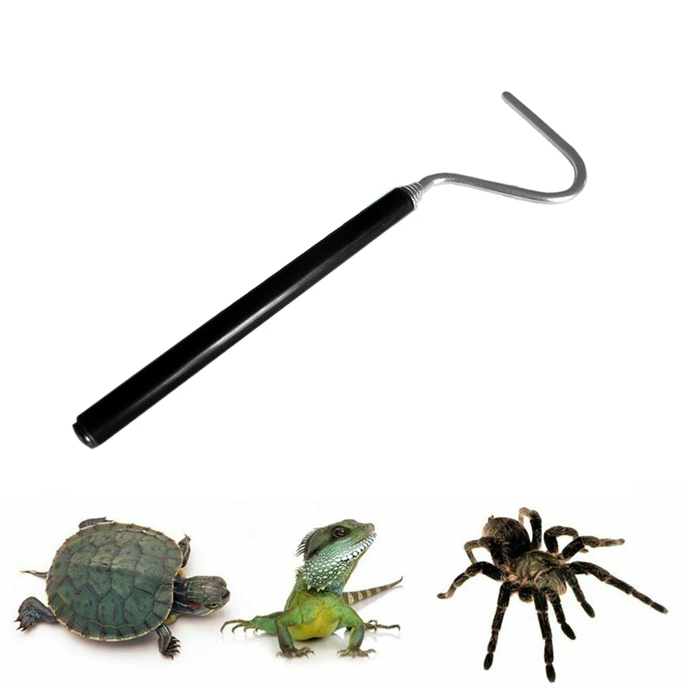 Телескопическая ручка уловителя змеи на крючке для рептилий, карманный складной инструмент для ловли рептилий из нержавеющей стали