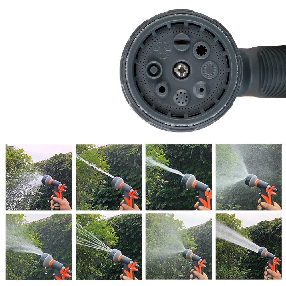 Garden sprinkler Lawn Spray Watering 8 Spray Modes Garden Tools Garden Washing Car High Pressure Water Tool Adjustable Hose Sprinkle Nozzle