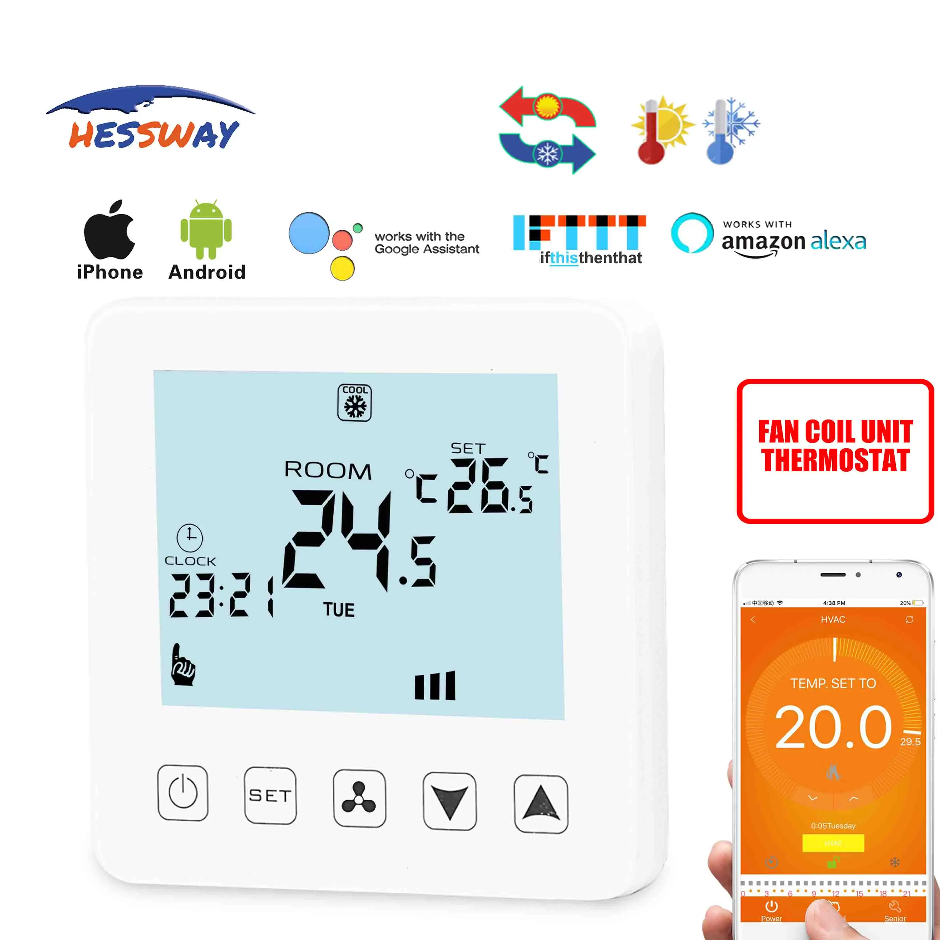 HESSWAY TUYA 200 ~ 240VAC wifi термостат регулятор температуры температура отопления