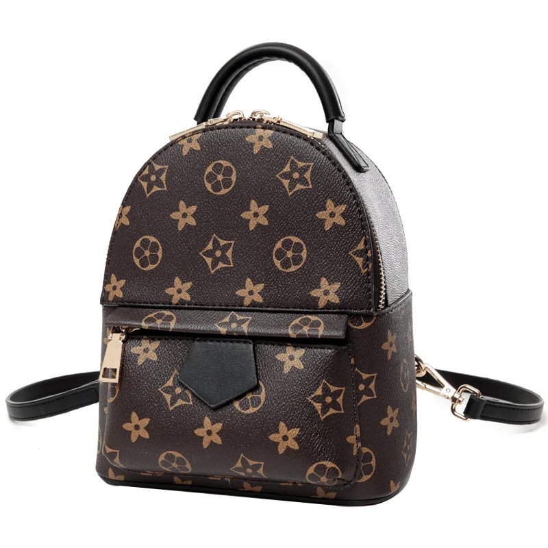 

Mini Women's Backpack Anti-theft New Fashion Printing PU Leather Color Backpack Shoulder Bag Multi-Function Travel Bag