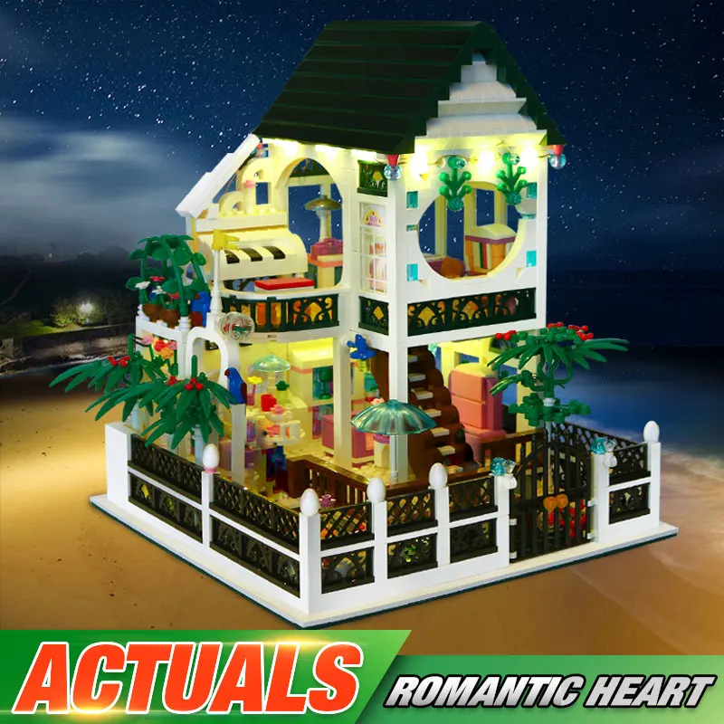 DHL 01202 MOC Toys Romantic Heart Set with Light USB Building Block Bricks Educational as Valentine's Day Present Gifts | Игрушки и