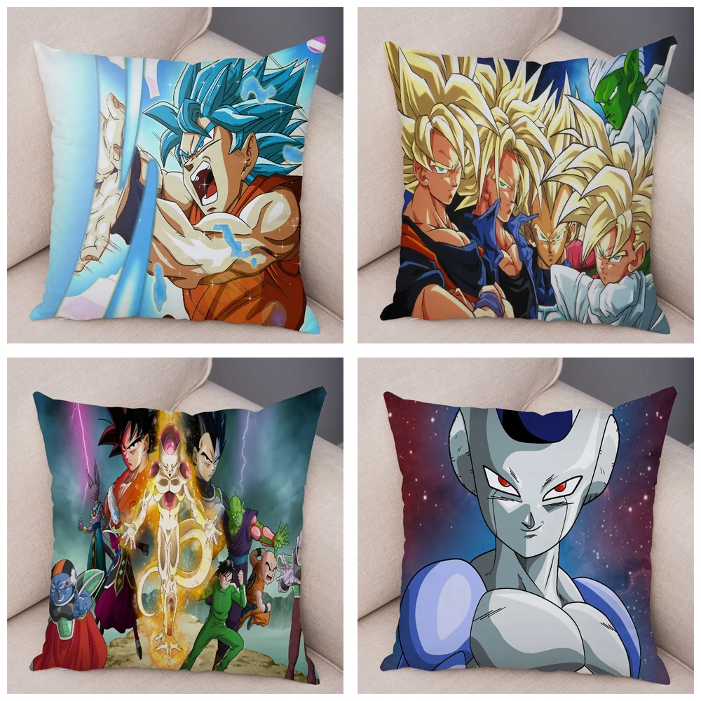 Супер Saiyan Dragon Ball наволочка для дивана Наволочка на подушку мультяшная мягкая короткая плюшевая 45*45 см Декор Япония наволочка с аниме