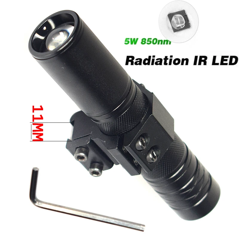 Activefire фонарь ИК ночного видения Flashlgith 5 Вт 850nm светодиодный фонарь с масштабируемым инфракрасным излучением тактический охотничий фонарь+ крепление для ружья
