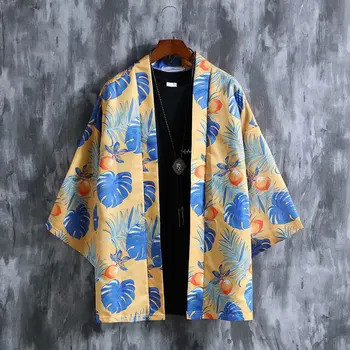 

Japanese Style print Samurai Kimono Streetwear Men Women Cardigan Japan Harajuku Print Robe Clothes 2020 Summer