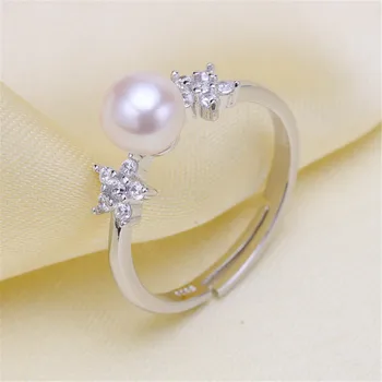 

Pearl Ring Settings, Fashionable Ring Findings, Adjustable Size 925 Silver Ring Jewelry DIY making No Pearl Free Shipping