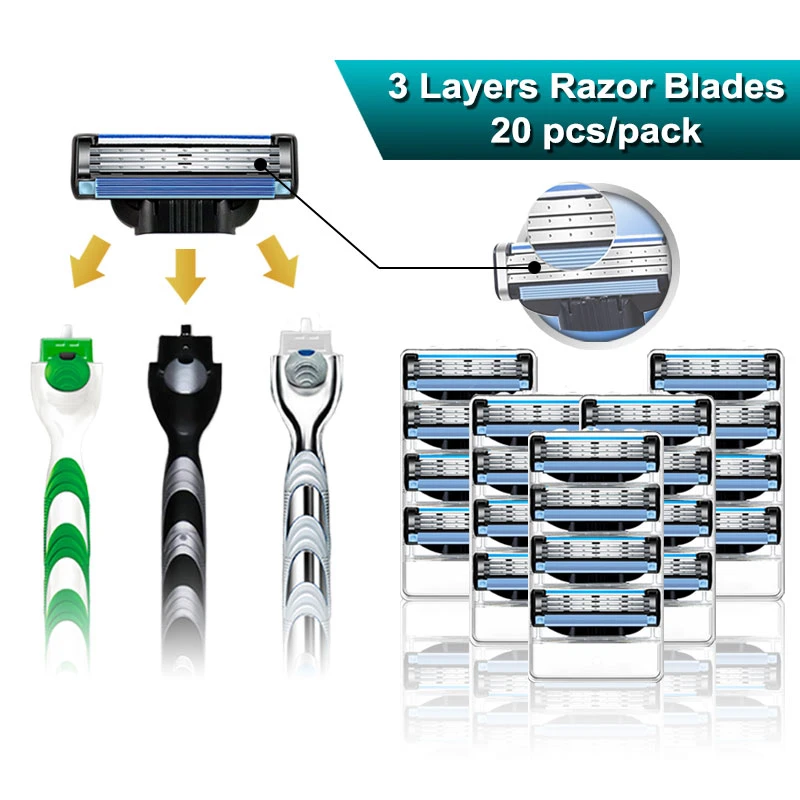 Бритвенные Лезвия для мужчин подходит Gillette Mach 3 чувствительные к турборезу