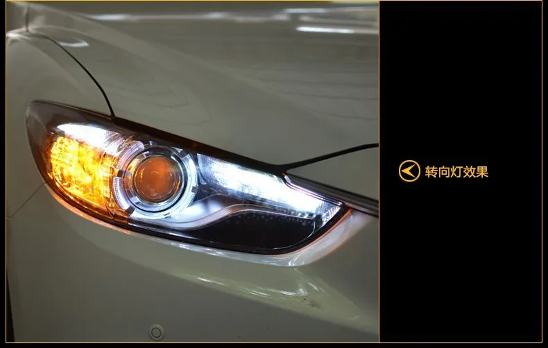 Автомобильный Стайлинг для Mazda 6 фары Новинка мазда6 Atenza светодиодный фары оригинальные DRL Биксеноновые линзы Высокий Низкий Луч парковки