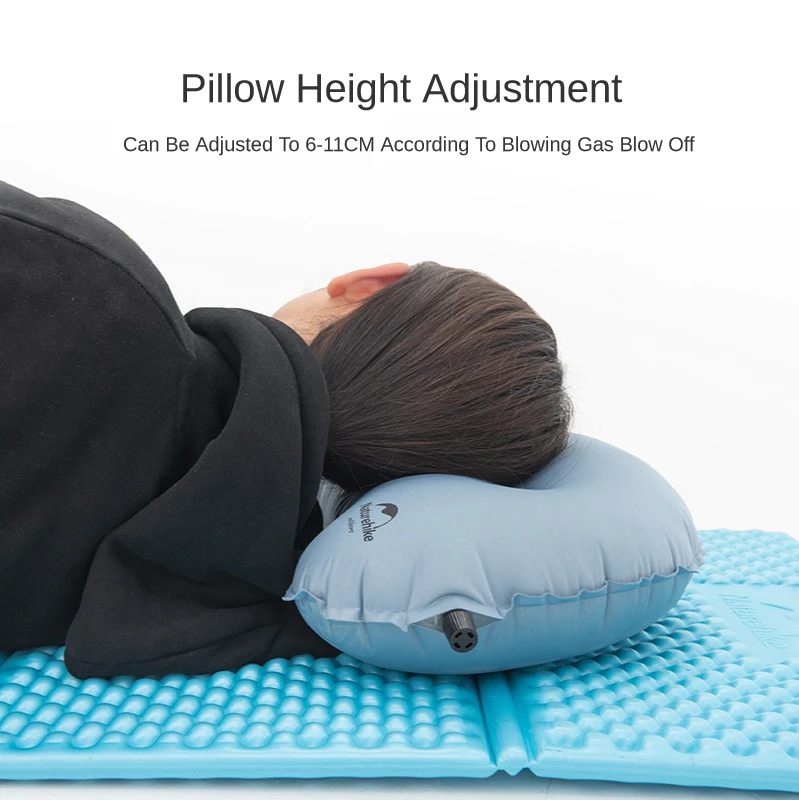 Naturehike New Arrive Outdoor Sponge Automatic Inflatable Pillow Camping Travel Portable Sponge Inflatable Pillow