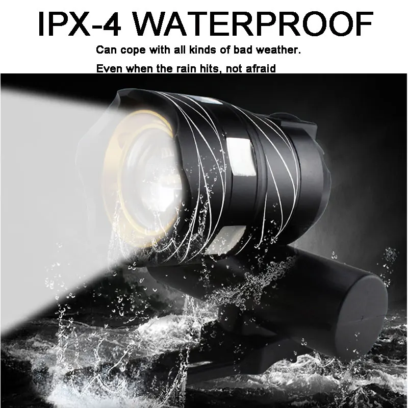 Discount Basecamp 15000LM Free Zoom Waterproof T6 LED Bicycle Light Bike Front Lamp Torch Headlight with USB Rechargeable Cycling light 4