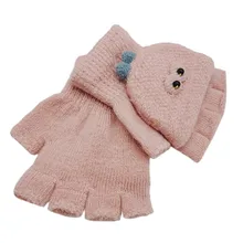 Зимние перчатки для детей; зимние универсальные Хлопковые вязаные перчатки с рисунком; теплые варежки