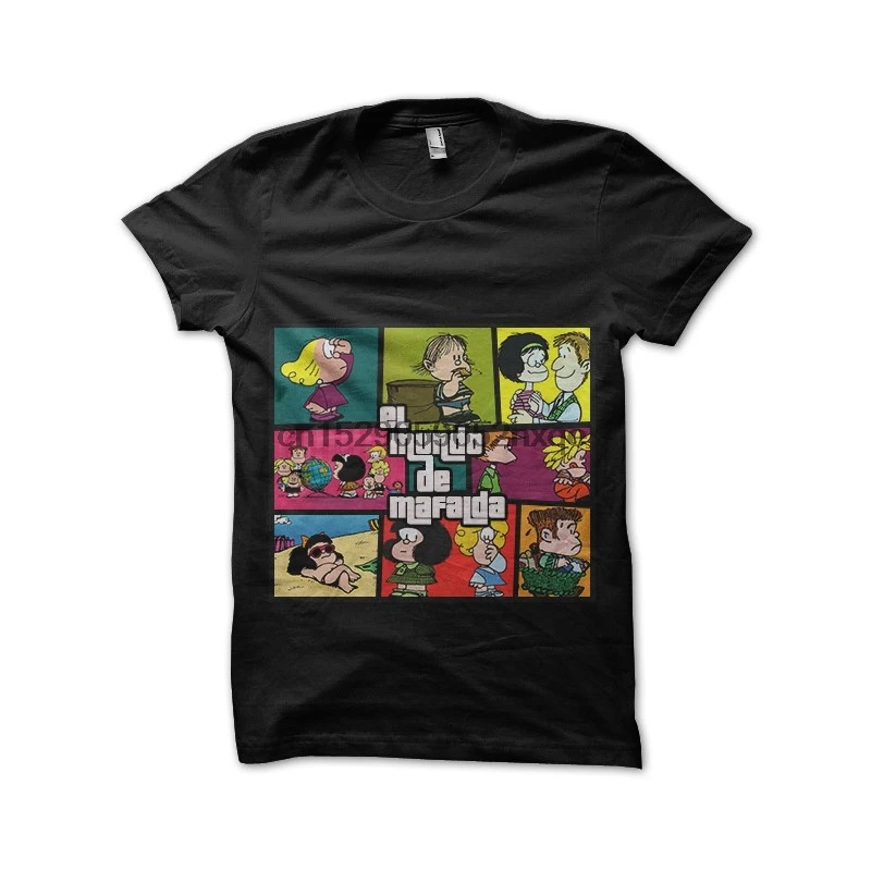 Для мужчин футболка Mafalda пародия черный GTA футболки женщин | Мужская одежда