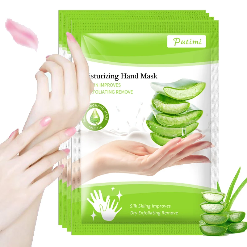 

PUTIMI Moisturizing Hand Masks Cream Aloe Extract Smoothing Whitening Spa Hand Gloves Anti-Aging Nourish Gloves for Hand Mask
