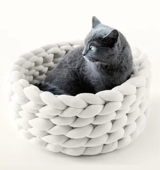 

Soft Pet Bed Kennel Dog Round Cat Winter Warm Sleeping Bag Detachable Washable Puppy Cushion Mat Portable Pet Supplies