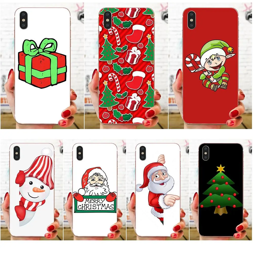 Мягкие чехлы для телефонов с красочным Рождеством Apple iPhone 4 4S 5 5C 5S SE SE2 6S 7 8 11 Plus Pro X XS