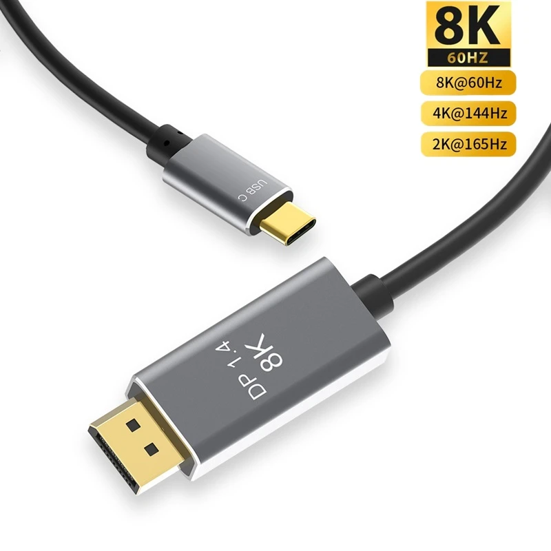 Cabledeconn USB C to DP1.4 Displayport Cable Adapter 8K@60Hz 4K@144Hz  Connect Cable
