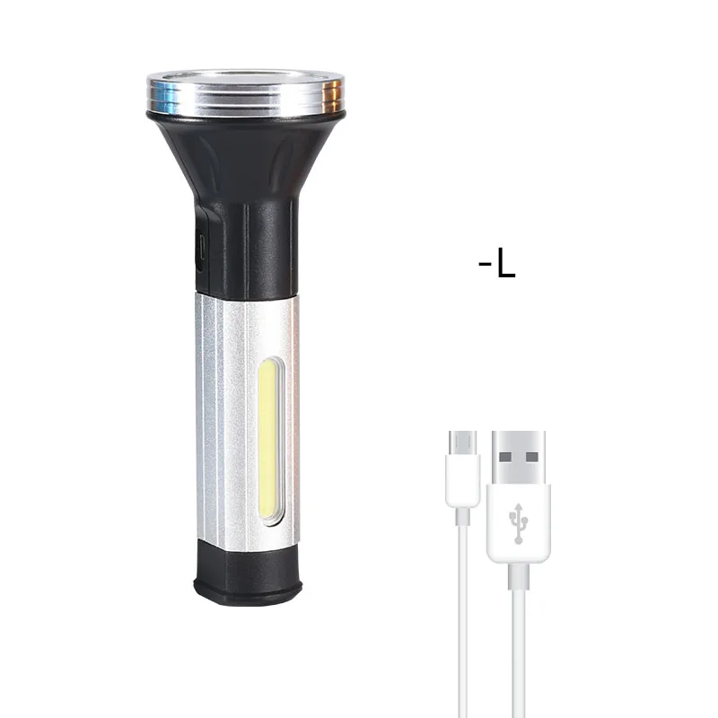 GIJOE светодиодный фонарь osram черный свет факел 2000LM пластиковый корпус Магнитный usb Перезаряжаемый водонепроницаемый портативный свет - Испускаемый цвет: silver L