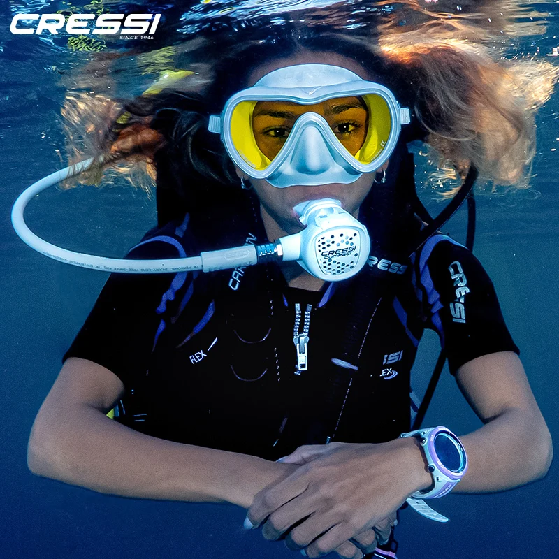 Cressi Scuba Diving Snorkeling Freediving Mask Snorkel Set All Black 