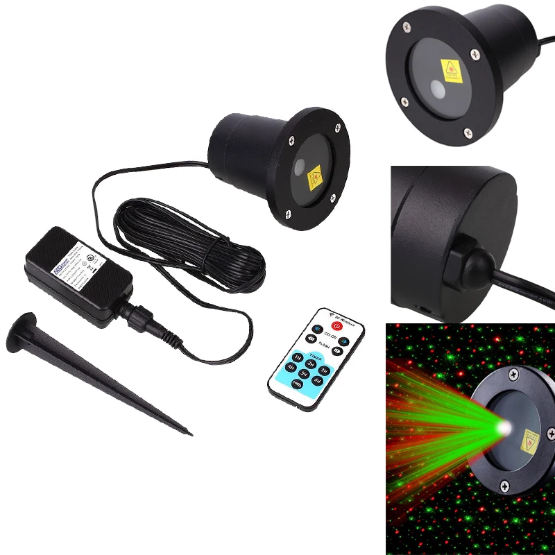 

Xmas Stage LED Garden Laser RC Controller Christmas Light Lawn IP68 Spotlight US