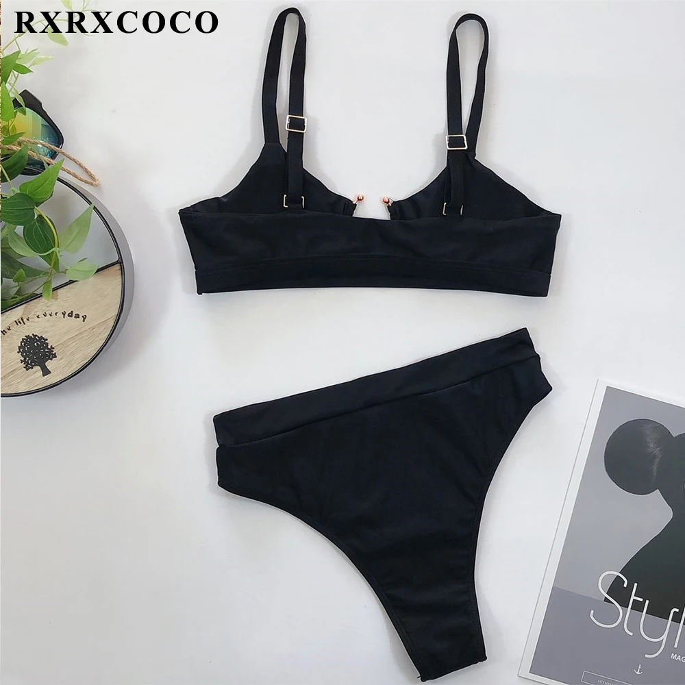 RXRXCOCO, бикини, женский купальник, Леопардовый, с высокой талией, бикини, набор, с отверстиями, купальник, купальник, пуш-ап, хит, бикини, пляжная одежда