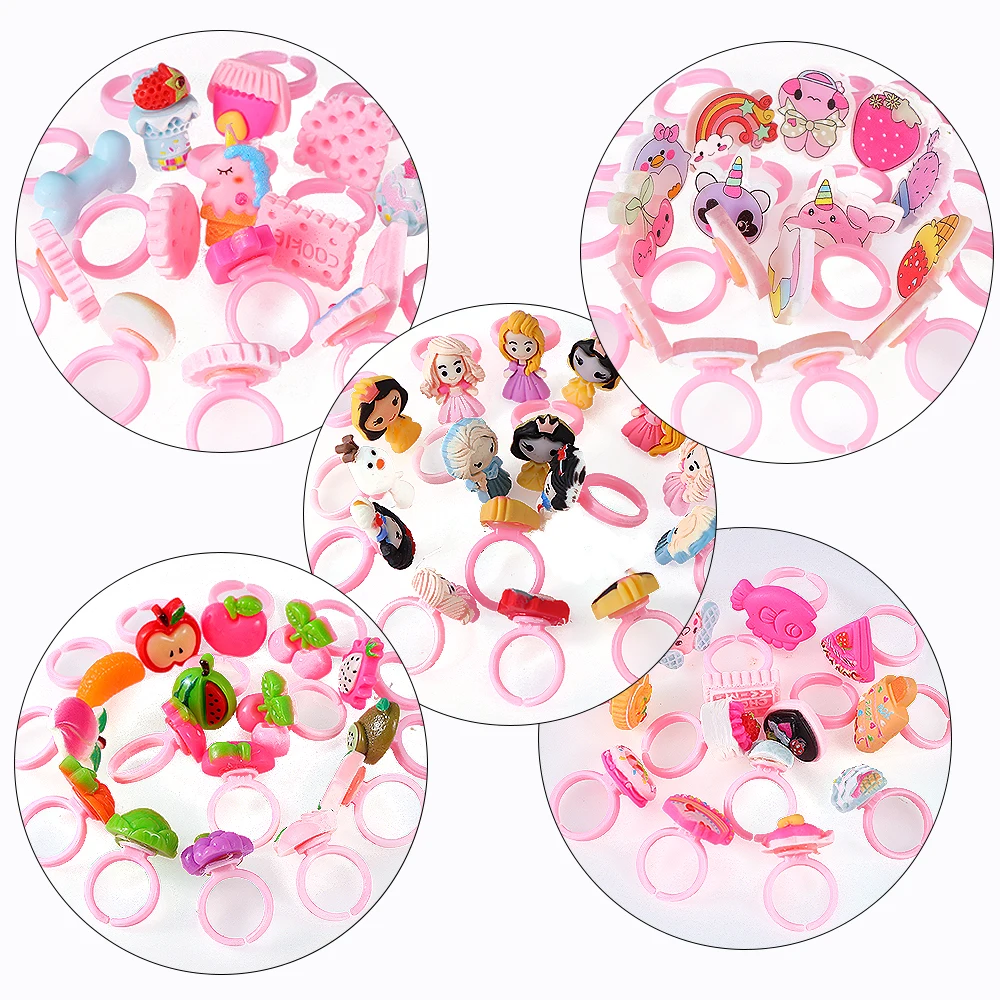 Adjustable Rings Finger Ring Kids Adjustable Alloy Baby Rings Fashion Cartoon Children Girl Rings Heart Shaped Showcase For Party Gift