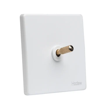 

High Quality 86 Type Retro Wall Lamp Switch White 1-4 Gang Brass Threaded Rod Toggle Switch 2 Way Light Switch 10A 220V