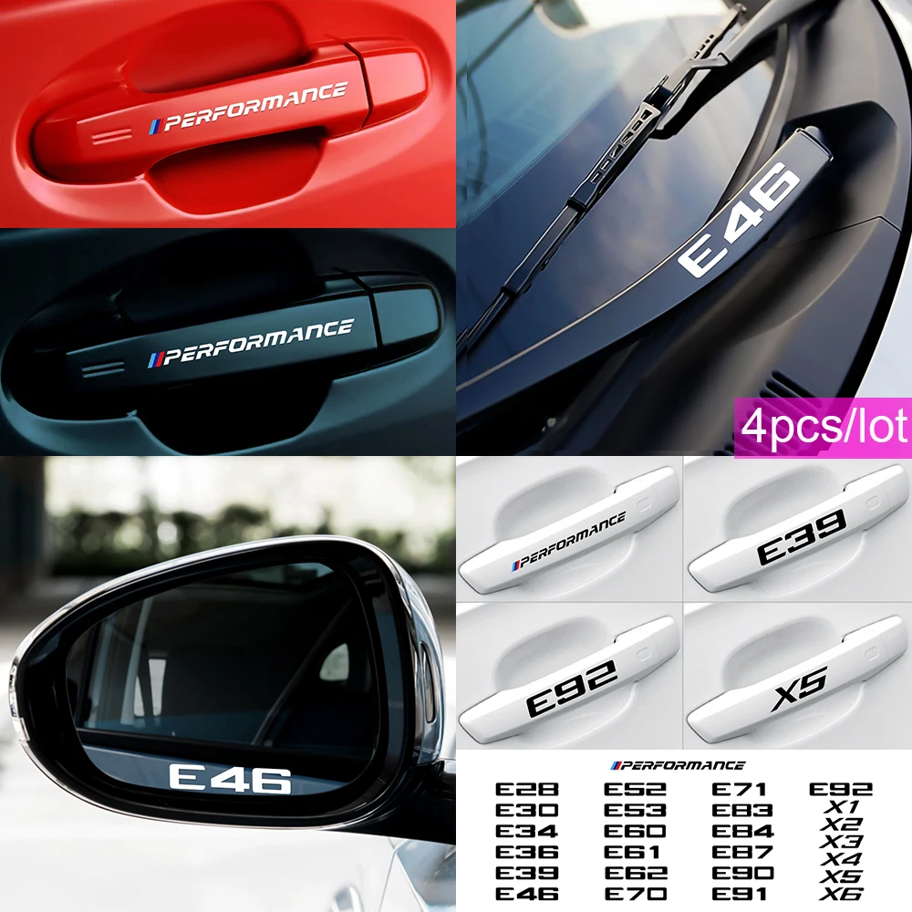 4 шт. водонепроницаемые стикеры на дверные ручки для BMW E28 E46 E60 E90 E92 X1 X3 X5 X6|Наклейки