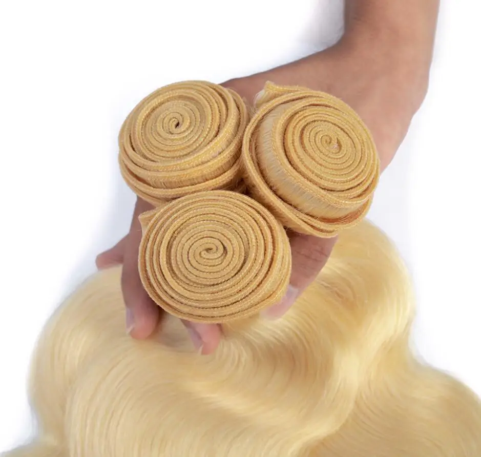 Pacotes de Cabelo Onda do Corpo Extensões do Cabelo Loiro Longo Brasileiro Pacotes Remy Tecer Cabelo Humano Mel Loira B4u 613 9 onda do corpo brasileiro pacotes remy tecer